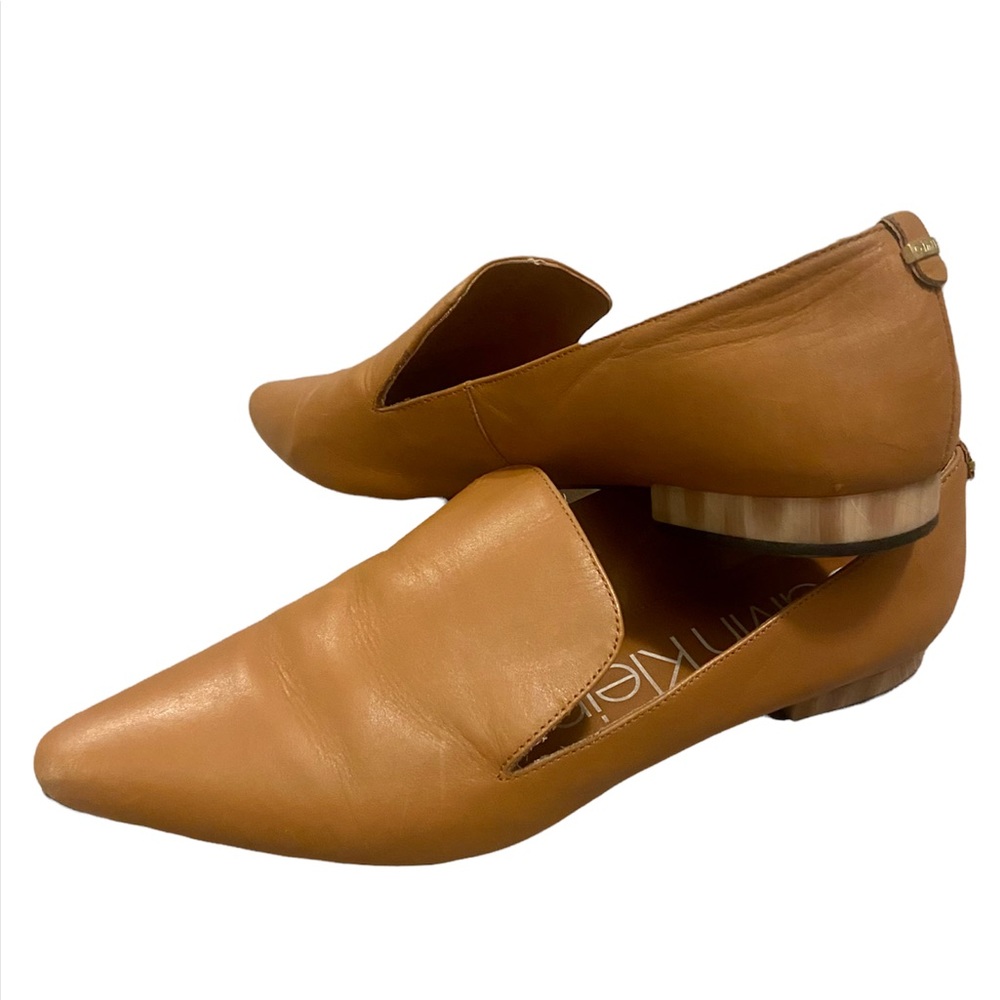 Calvin Klein Pointed Toe Cognac Loafers | CLOSET CLOSING